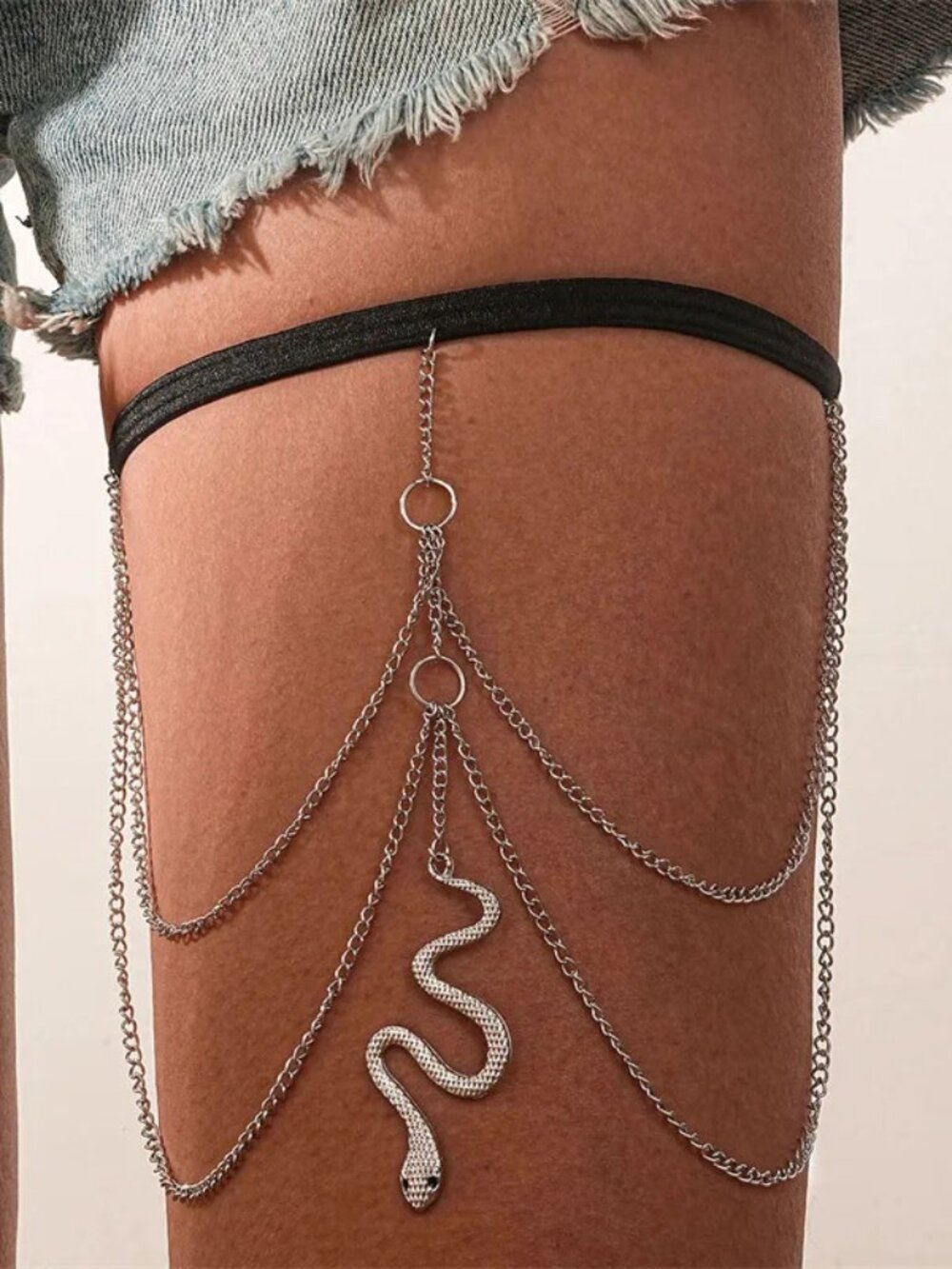3/$35 New Silver Plated Snake Thigh Chain Garter Jewelry